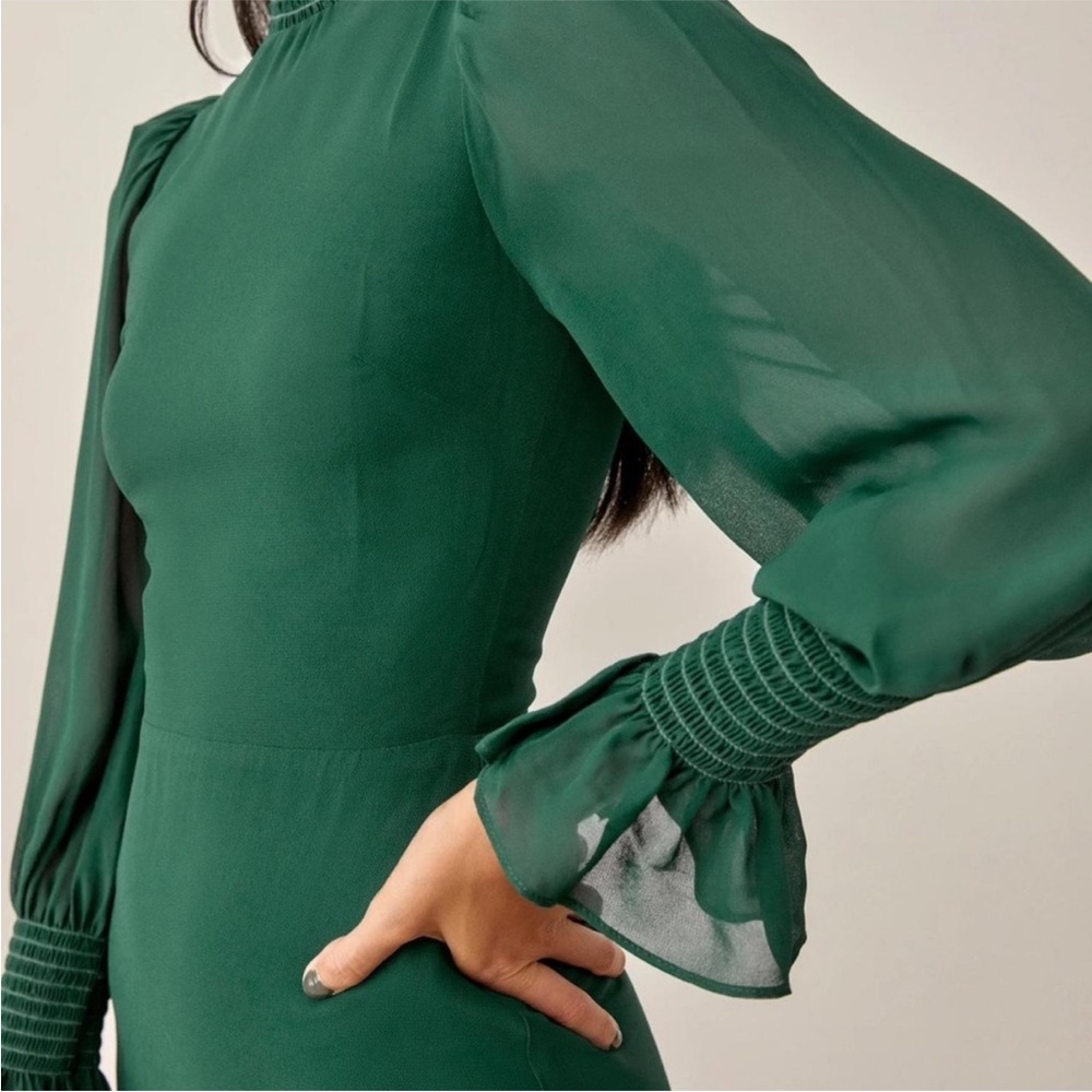 Reformation Green Mini Dress - Picture 2 of 6